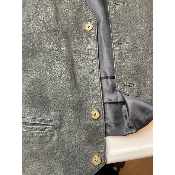 SUEDE LEATHER VEST SZ XL Black Greatland Apparel Western Biker Pockets - Picture 5 of 11